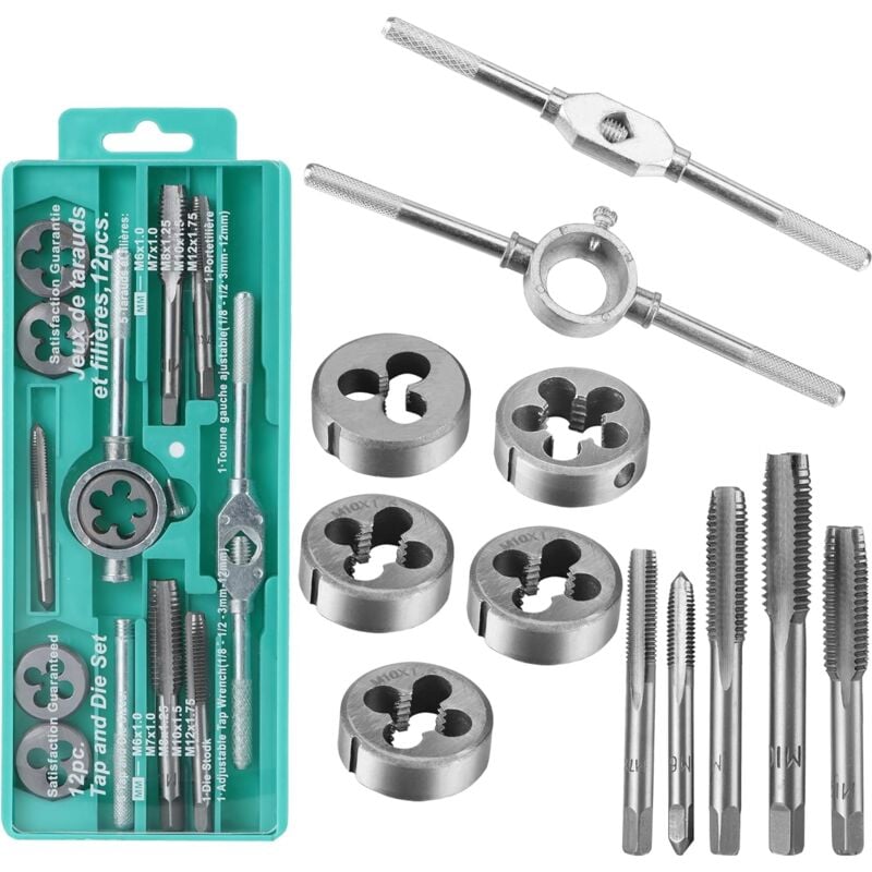 Image of Gotrays - Tools 336.0621 3-teiliger HSS-Gewindebohrersatz, M3 bis M12 – kohlenwasserstoffbeständig