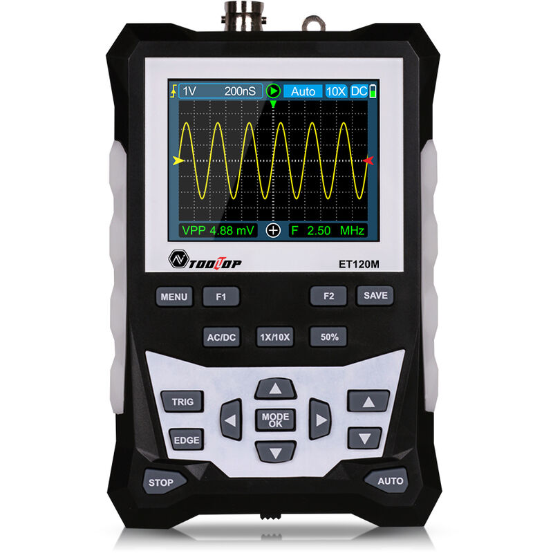 Tooltop - DS0120M 320x240 2.4 Inch tft Color Screen Digital Oscilloscope 120MHz Bandwidth 500MSa/s Sampling Rate Professional Tool with Backlight