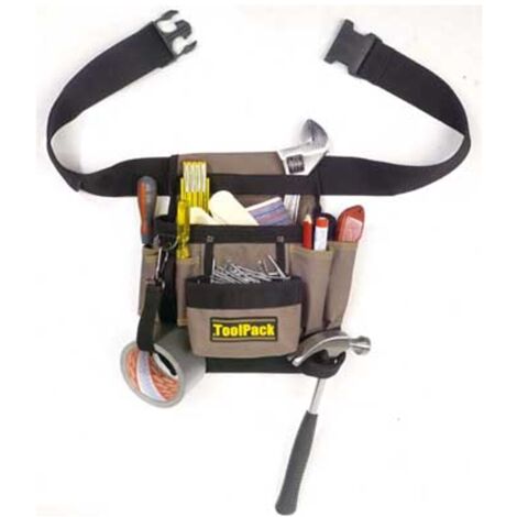 TOOLVIZION ToolPack Werkzeugtasche, 8 Fächer, inkl. Gürtel