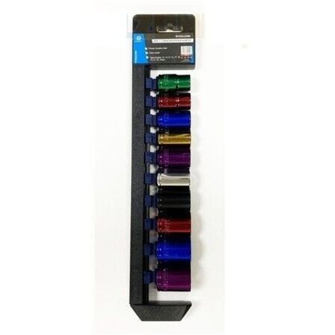 Toolzone 10pc Multi Coloured Metric Shallow Socket 13mm - 24mm Set 1/2" Drive