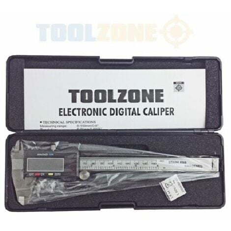 Toolzone 6" DIGITAL VERNIER CALIPER Measuring Tool DIY Hardware Workshop Easy