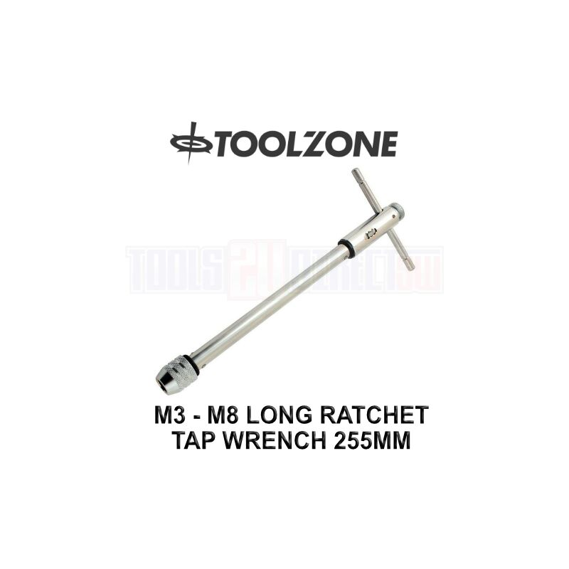 Toolzone M3-M8 Long Ratchet Tap Wrench 255mm TP127