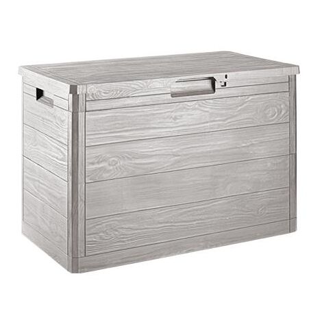 Cassapanca Baule 160 Litri MA MAISON - Effetto Legno, Resina Grigio Tortora, 77.5x44.5x53 Cm, Per Esterni E Interni, Resistente Ai Raggi UV - 9