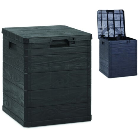 TOOMAX BAULE CASSAPANCA CONTENITORE PORTACUSCINI GARDEN IN RESINA BLACK L119xP46xH60