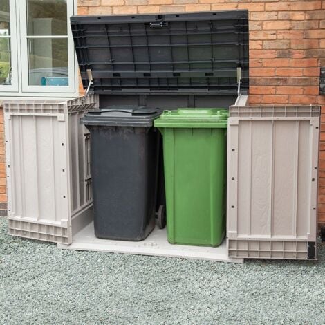 FOREST GARDEN Toomax Extra Large Grey 1200L Plastic Outdoor Garden Storage Unit / Wheelie Bin Store