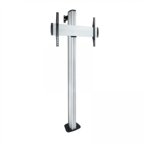 TOOQ FS2270M-B Supporto da Terra con Fissaggio Fisso in Alluminio per schermi da 37-70" Argento