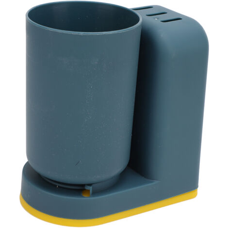 Toothbrush Cup Holder Multipurpose Modern Simple Design Space Saving Wall Mounted Toothbrush Holder with Cup Blue