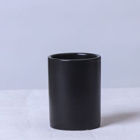 Toothbrush holder, bathroom cup, matte black, Ceramic, 101-200ml MlltQxc8V