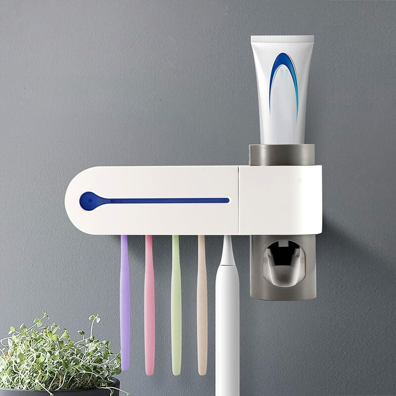 Toothbrush Holder, uv Sterilization Toothbrush Holder Automatic Toothpaste Dispenser usb Power Supply for 5 Toothbrushes