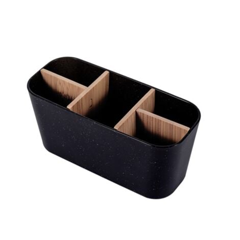 Toothbrush Holders for Bathrooms, 5 Slots Toothpaste Organizer with Bamboo Divider Bathroom Accessories Storage