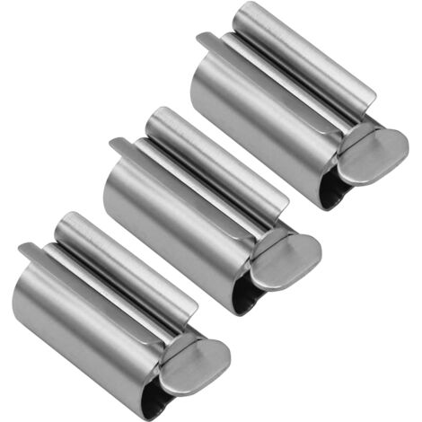 Toothpaste Squeezer，3 Pcs Toothpaste Seat Holder Rolling Tube Toothpaste Rotating Toothpaste Dispenser Stainless Steel Tube Squeezer for Toothpaste, Creams