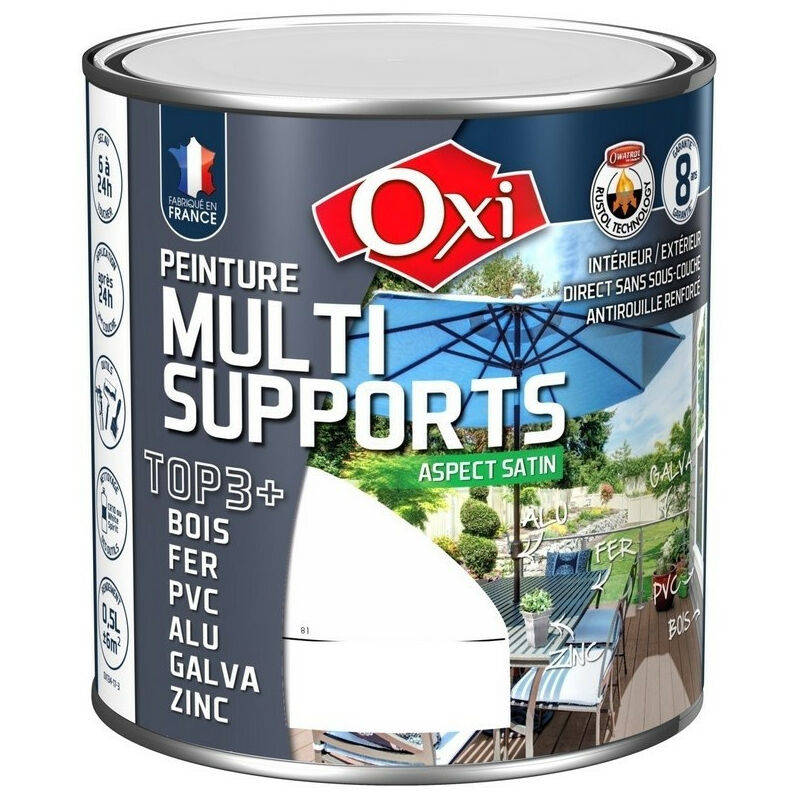 Peinture Multi Supports Blanc crème Satin 0.5L