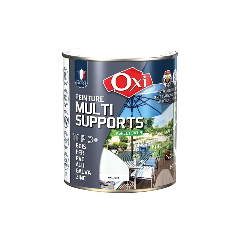 Durieu - oxi - Peinture top 3 bois fer pvc satin 2.5L gris clair ral 7035