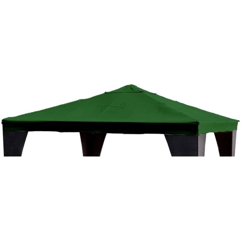 Telo top copertura di ricambio per gazebo 3x4 mt in poliestere verde con airvent