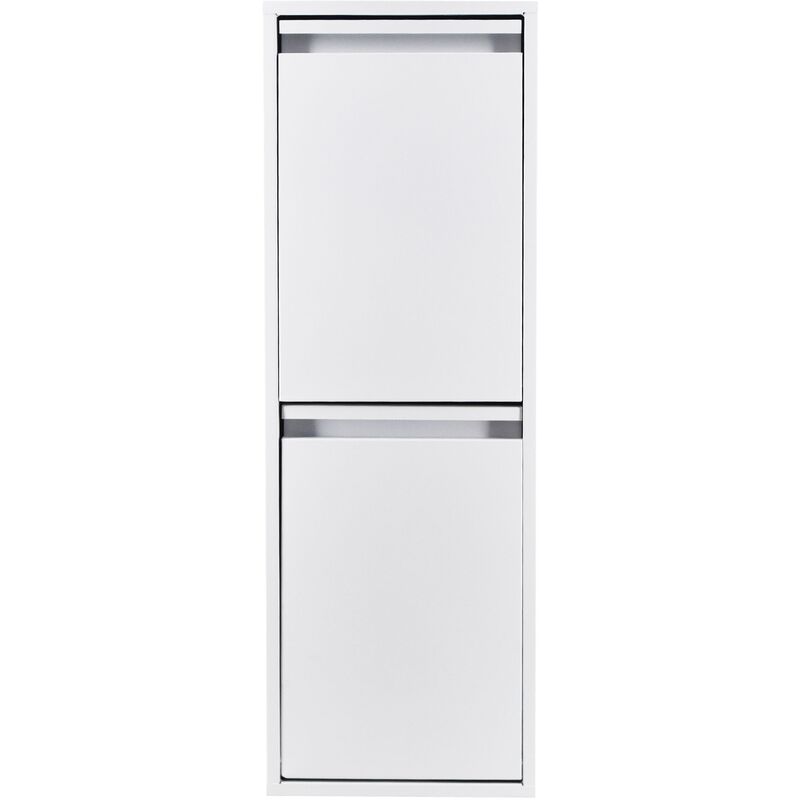 

Wellhome - Top Cubo de Basura y Reciclaje de Acero de 2 Cubos Multiusos, Blanco, 90,5 x 30,5 x 24,5 cm