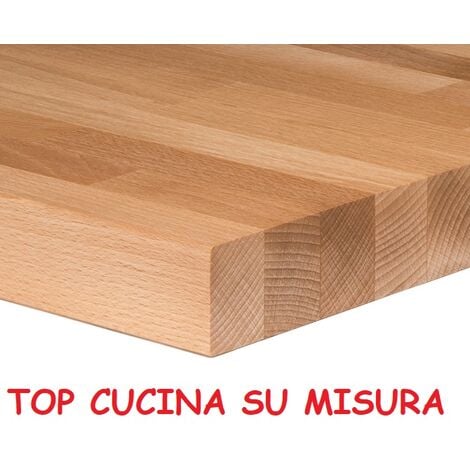 TOP CUCINA MASSELLO FAGGIO LAMELLARE SU MISURA