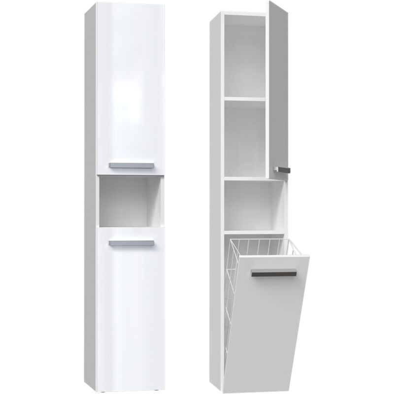 Poteau de salle de bain Nel III, BLANC BRILLANT