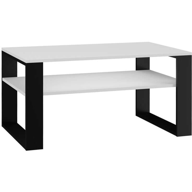 Table basse moderne 1P, BLANC NOIR