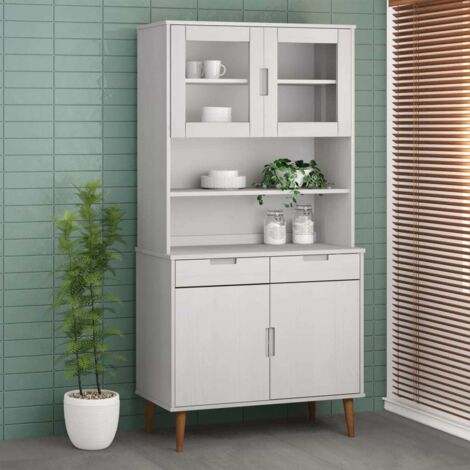 Top for Highboard MOLDE White 90x35x100 cm Solid Wood Pine vidaXL