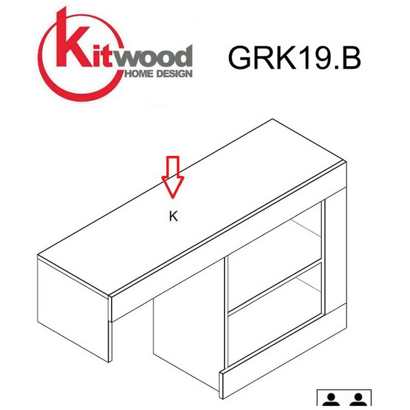 Image of Nextradeitalia - top k natural GRK19.B per kit parete living natural wood/antracite