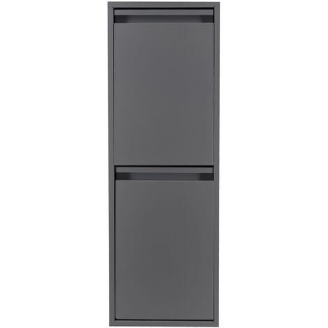 Top Müllwürfel und Stahlrecycling von 2 Multi -Caus, Schwarz, 90,5 x 30,5 x 24,5 cm