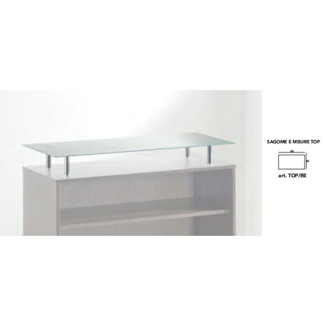 TOP RETTANGOLARE IN CRISTALLO SATINATO TEMPERATO  sp. 8 mm 10046 cm -  MADE IN ITALY