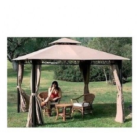 Top Telo di copertura per gazebo ricambio 3x3mt BEIGE con Airvent aggancio  spigoli SOLO TELO : : Giardino e giardinaggio