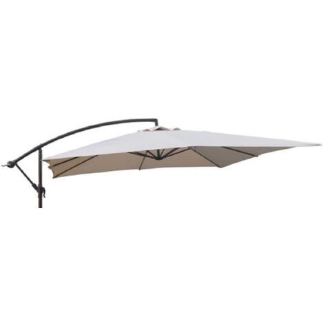Top Telo di Ricambio Superiore per Ombrellone Quadrato 3x3 Metri 8 Stecche Telo in Poliestere Beige