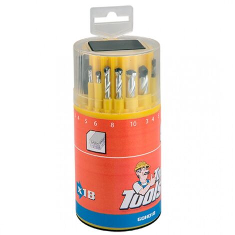 Top Tools - 18 forets (métal, béton, bois) - Coffret professionnel