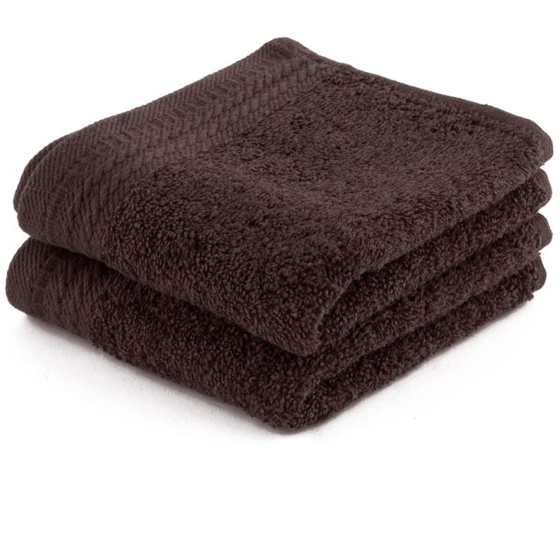 Image of Top Towel - Set di 2 asciugamani Bidet - Asciugamani da bagno - Asciugamani piccoli - 100% cotone pettinato - 600 g/m2 - Misura 30 x 50 cm - Marrone