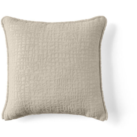 Topaze - coussin - en tissu velours relief - 40x40 cm - beige