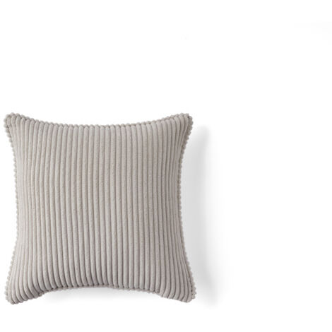 Topaze - coussin - en velours côtelé - 40x40 cm - beige