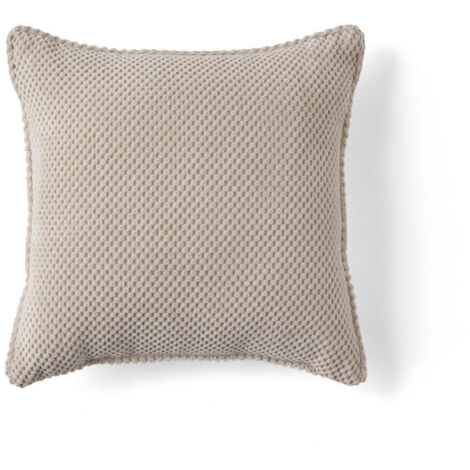 Topaze - coussin - velours texturé - 40x40 cm - beige