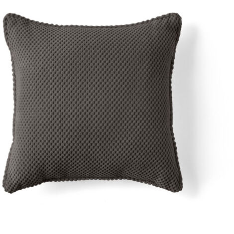 Topaze - coussin - velours texturé - 40x40 cm - gris foncé
