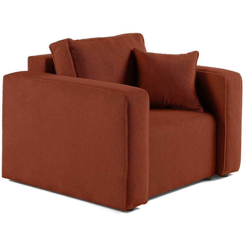 Bestmobilier - Topaze - fauteuil - en velours texturé - terracotta