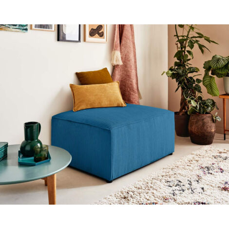 Topaze - hocker - aus cord - schieferblau