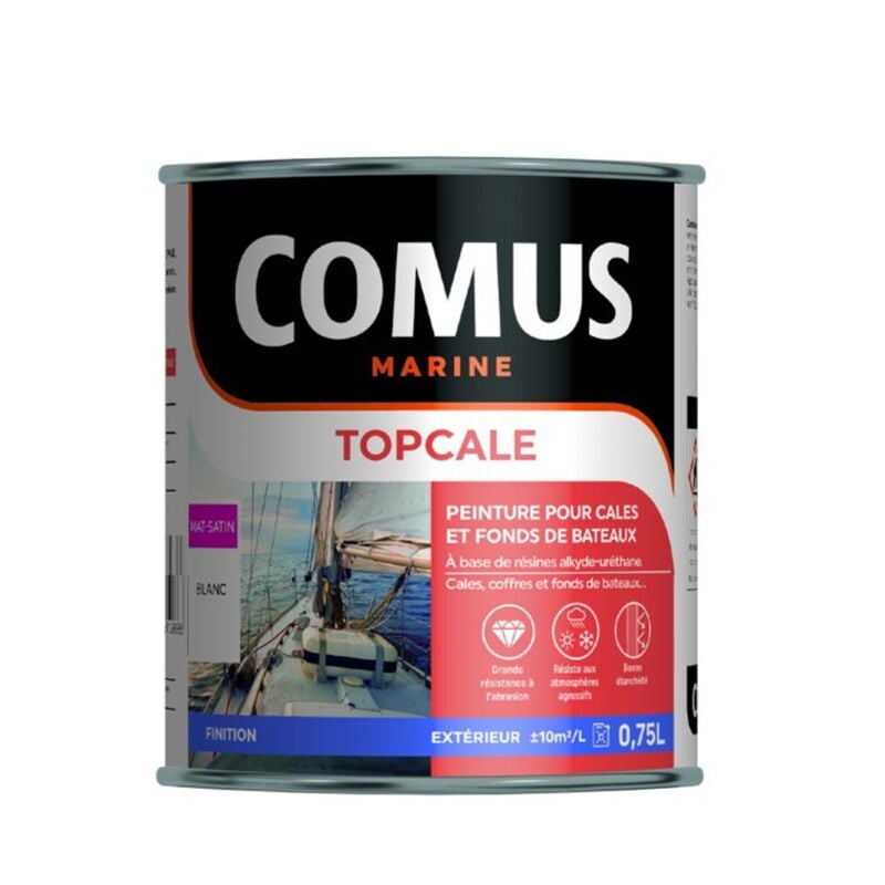 Topcale blanc 750 ml - Peinture pour cales et fonds de bateaux à base de résines alkyde-uréthanne