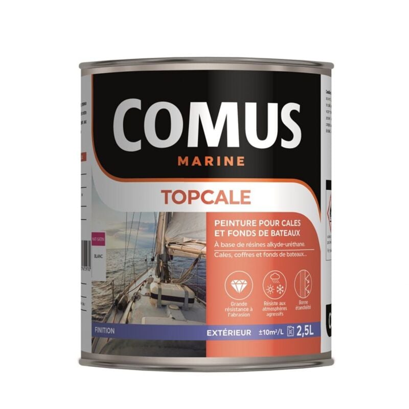 Topcale blanc 2,5 l - Peinture pour cales et fonds de bateaux à base de résines alkyde-uréthanne