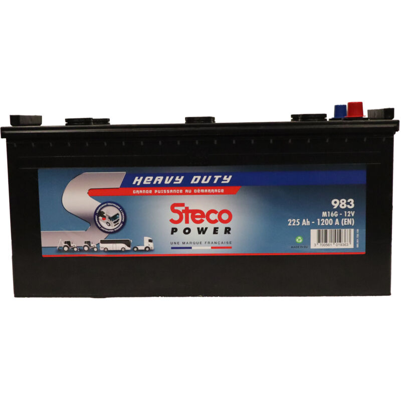 Steco - Batterie 12V 225Ah 1200A 518x273x240 mm heavy duty power - 983