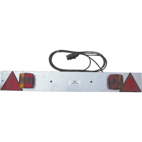 Topcar – Rampe d'éclairage arrière complète 1m pour remorque bagagère – Tension 12V – Hauteur 140mm – Câble 4m – Épaisseur tôle 6/10