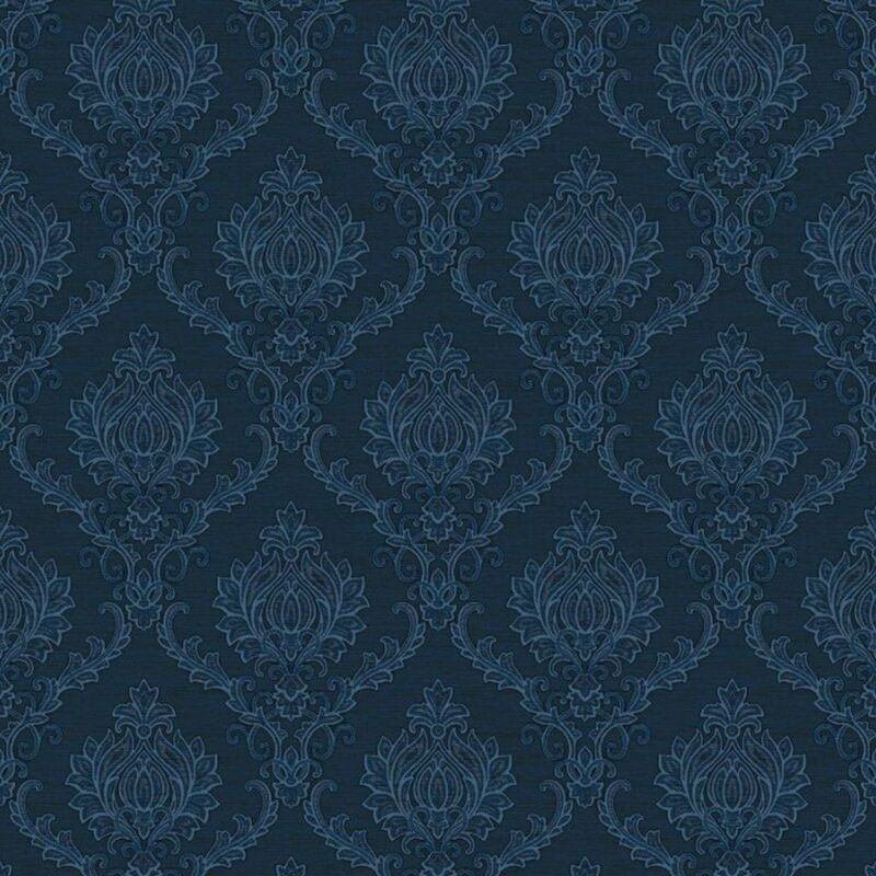 

Papel de pared Classic Ornaments azul marino - Azul - Topchic