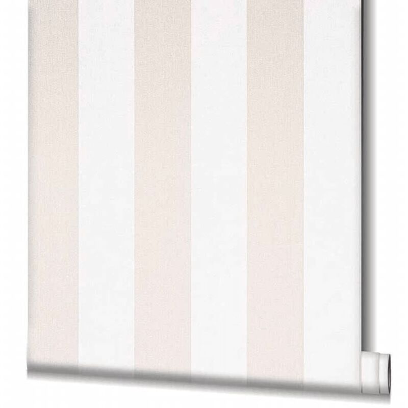 

Papel de pared Stripes beige y blanco - Topchic