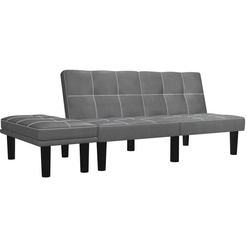 Topdeal - 2-Sitzer-Sofa Grau Kunstleder 25060
