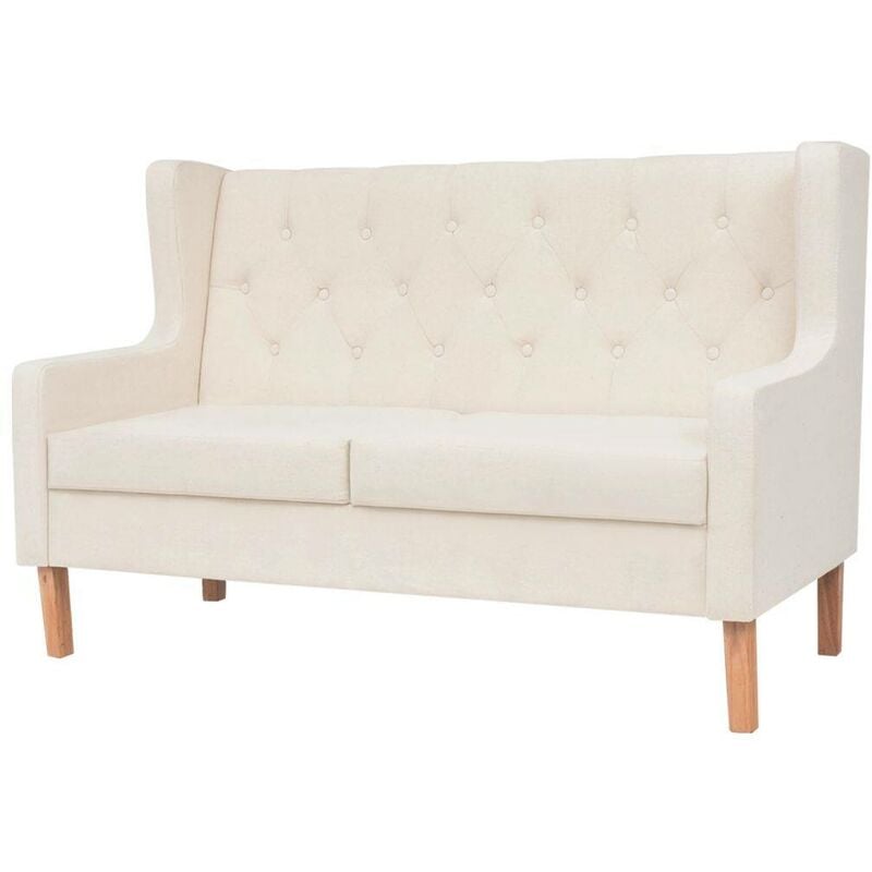 Topdeal 2-Sitzer-Sofa Stoff Cremeweiß 11439