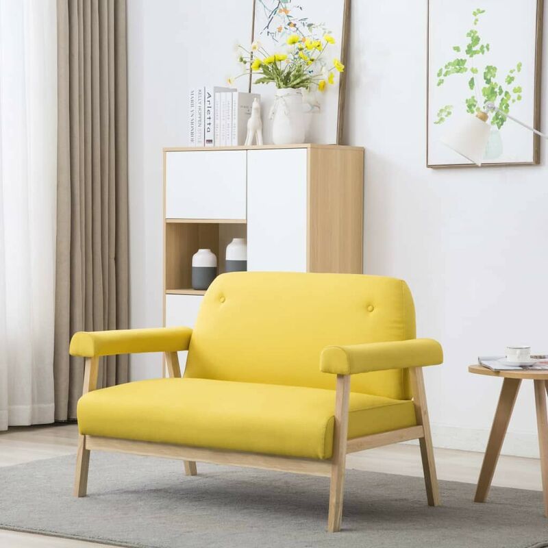 Topdeal - 2-Sitzer-Sofa Stoff Gelb 12578