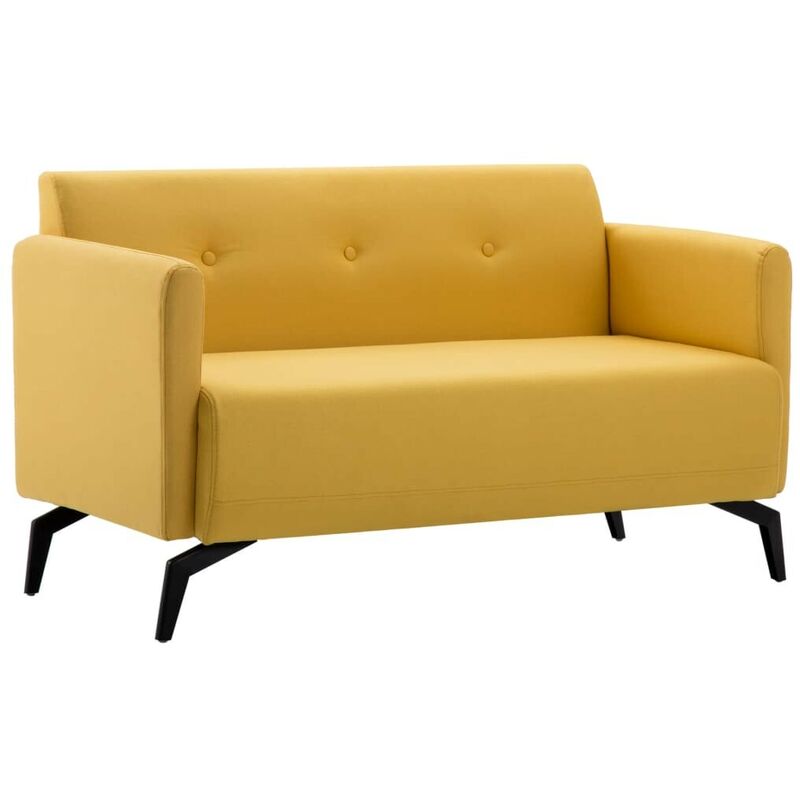 Topdeal - 2-Sitzer-Sofa Stoffbezug 115 x 60 x 67 cm Gelb 13095