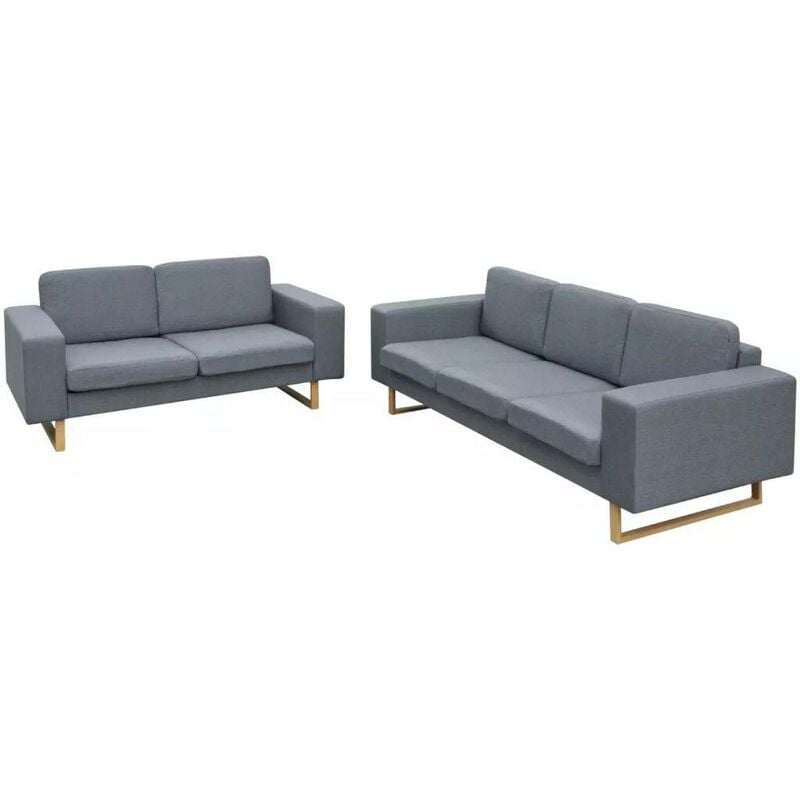 Topdeal - 2-Sitzer und 3-Sitzer Sofa Set Hellgrau 17176