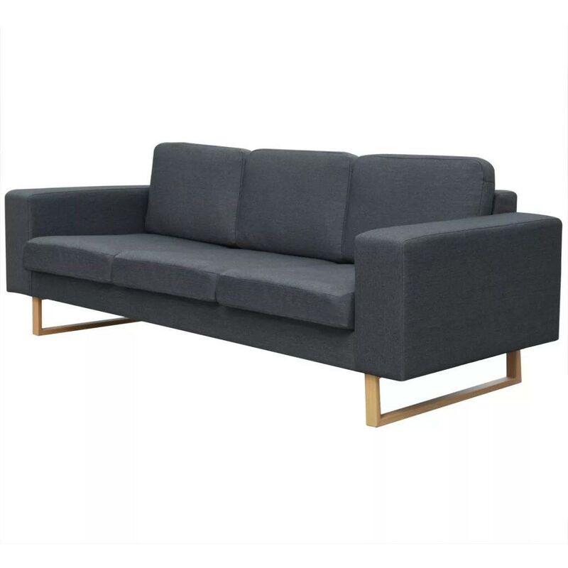 Topdeal - 3-Sitzer Sofa Stoff Dunkelgrau 09674