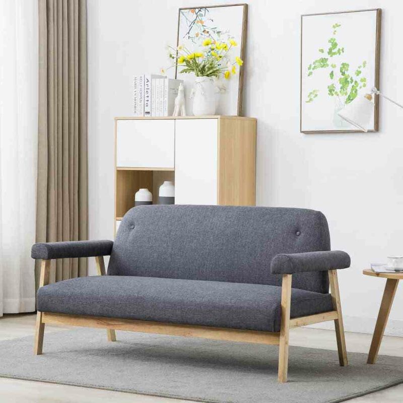 Topdeal - 3-Sitzer-Sofa Stoff Dunkelgrau 12573