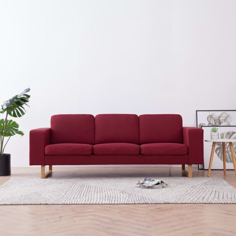 Topdeal - 3-Sitzer-Sofa Stoff Weinrot 22993